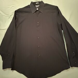 Mens Van Heusen, 18in neck, button down, black
